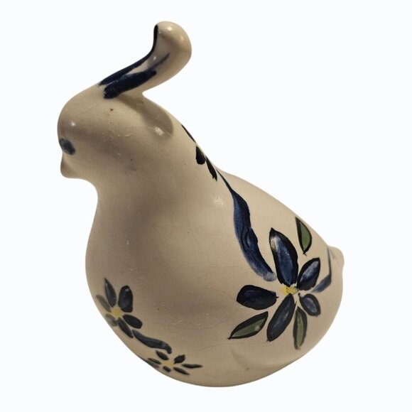 Vintage Artist Signed Dated Ceramic Pottery Bird Quail Floral - Picture 6 of 13